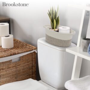 BROOKSTONE, 3 Cotton Rope Storage Baskets, Woven Bin with Handles, Baby Nursery Organizer, Suitable for Any Décor Style