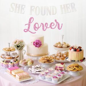 Pre-Strung She Found Her Lover Banner - NO DIY - Pink Glitter Bachelorette Bridal Party Banner - Pre-Strung Garland on 8 ft Strand - Taylor Themed Bachelorette Party Decorations. Did we mention no