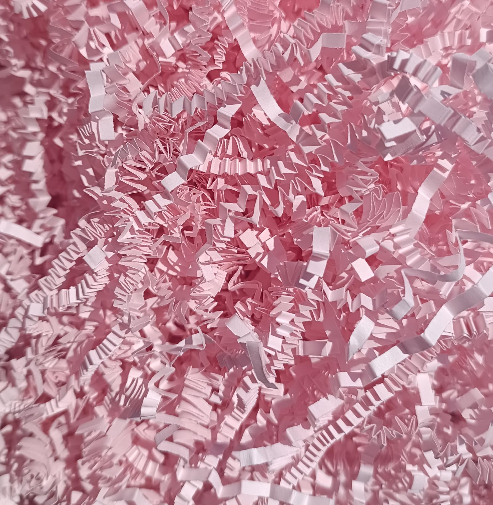 4OZ Crinkle Cut Paper Shredded Paper for Gift Box Baskets Filler, Pink Crinkle Cut Paper Shred Filler Confetti for Packaging