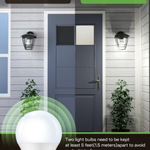 Eastiya Dusk to Dawn Sensor LED Outdoor Light Bulb, Daylight White 5000K, A19 13W(100 Watt Equivalent) Bright Porch Lighting, 1200LM, Auto-On/Off Photocell Sensor for Garage Yard Patio Garden-4 Pack