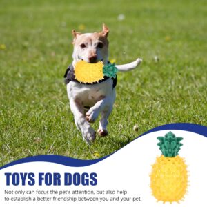 LOGOFUN Dog Cooling Toy Frozen Dog Toys for Teething Freezable Pet Teether Cooling Chew Toys Pineapple Shape Puppy Chew Toys for Summer Party