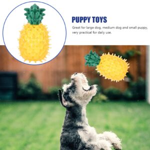 LOGOFUN Dog Cooling Toy Frozen Dog Toys for Teething Freezable Pet Teether Cooling Chew Toys Pineapple Shape Puppy Chew Toys for Summer Party