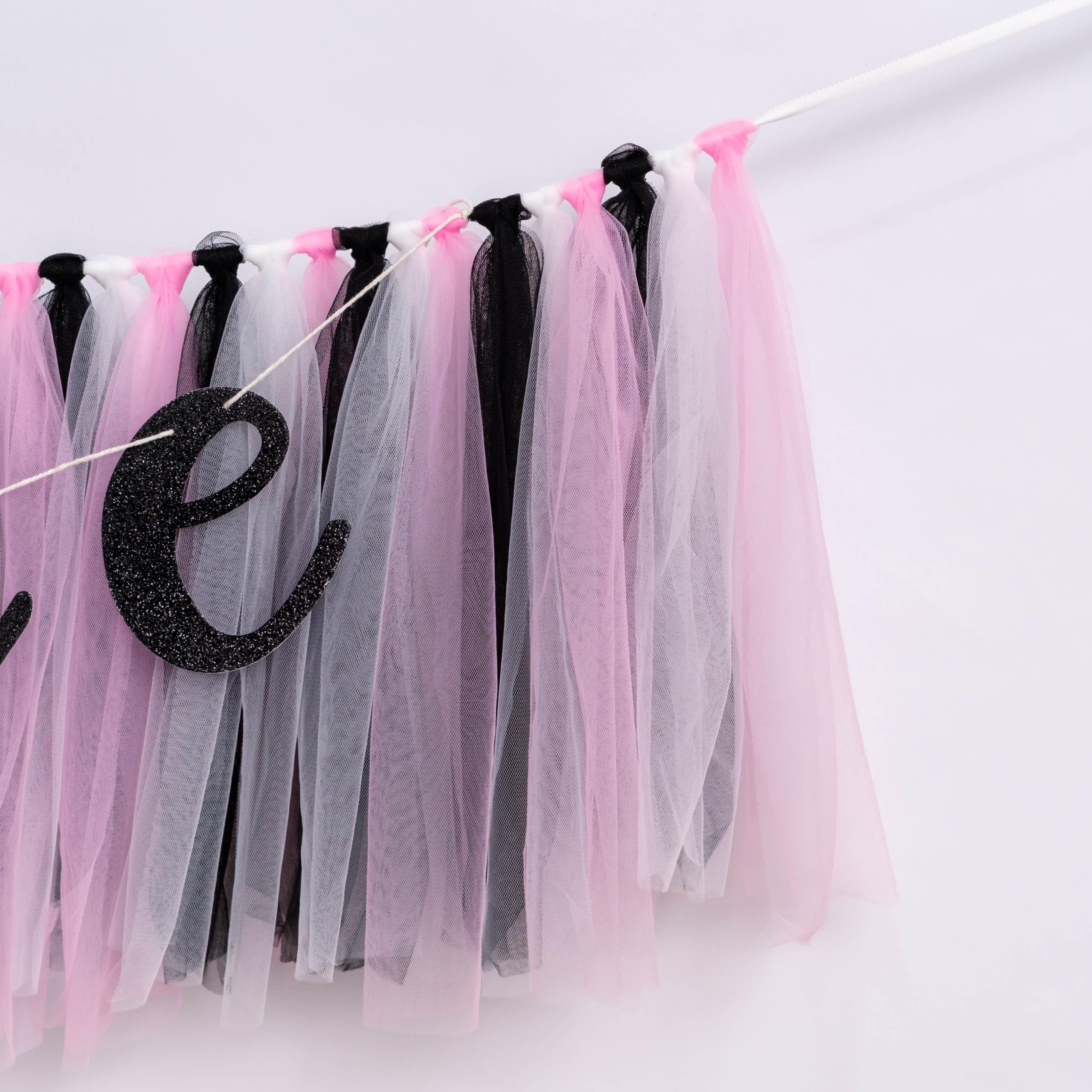 Halloween Themed Birthday Highchair Banner - Little Ghost 1st/First Birthday Party Decoration,Spooky One Groovy Garland,Pink And Black Tutu For Gilrs Baby Decor,Smash Cake Photo Props (Halloween