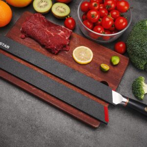 WELLSTAR Knife Edge Guards Set, 2 Piece 14 Inch Universal Blade Covers, BPA Free ABS Protective Long Blade Sheaths, Non-Scratch Felt Lining Brisket Knives Covers (Knives not included)