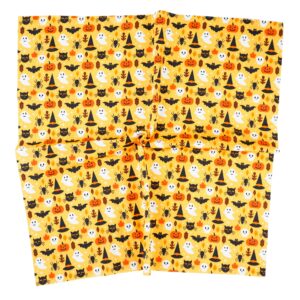 7PCS Halloween Christmas Fabric Cotton Fabric Squares 20" x 20" Fat Quarter Fabric Bundles Craft Fabric for Patchwork Sewing Quilting Crafting DIY (Halloween)