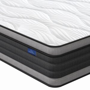 vesgantti full mattress, 12 inch hybrid full size mattress in a box, memory foam and individually pocket spring, innerspring mattress for pressure relief and supportive, medium firm