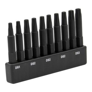 Double Square 8 Point Star Bit Set. Railer Premium S2 Steel 2 Inch 8 Spline Double Square Bit Set With A Storage Bit Holder (10pc Set)