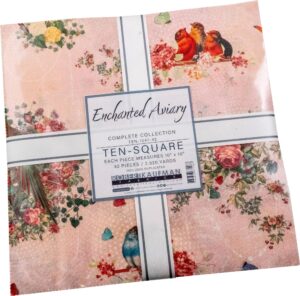 duirwaigh studios enchanted aviary 42 10-inch squares layer cake robert kaufman ten-1247-42