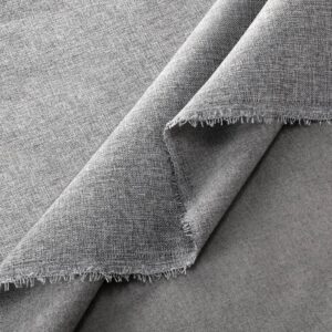 vitalcozy 3.3 yards x 57 inch upholstery fabric faux linen type cloth material polyester sewing fabric for upholstering furniture reupholster chair sofa cover diy projects (grey)