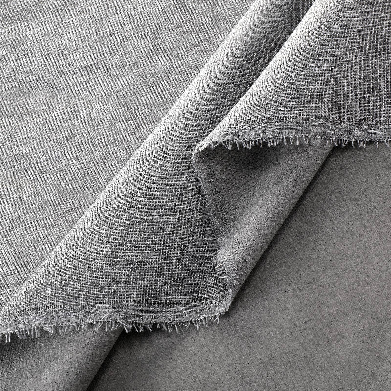 VitalCozy 3.3 Yards x 57 Inch Upholstery Fabric Faux Linen Type Cloth Material Polyester Sewing Fabric for Upholstering Furniture Reupholster Chair Sofa Cover DIY Projects (Grey)