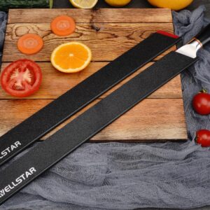 WELLSTAR Knife Edge Guards Set, 2 Piece 14 Inch Universal Blade Covers, BPA Free ABS Protective Long Blade Sheaths, Non-Scratch Felt Lining Brisket Knives Covers (Knives not included)