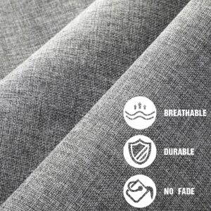 VitalCozy 3.3 Yards x 57 Inch Upholstery Fabric Faux Linen Type Cloth Material Polyester Sewing Fabric for Upholstering Furniture Reupholster Chair Sofa Cover DIY Projects (Grey)