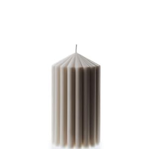 LAWA Ribbed Peak Pillar Candle - Large Beautiful Handmade Pillar Scented Soy Wax Candle Elegant Bubble Aesthetic Candle Housewarming Gift Home Room Shelf Decor Idea White (Small)