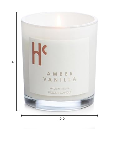 Hillside Candle Amber Vanilla Scented Candles, Single Wick Soy Candles, Luxury Candles, Scented Candles for Home, Vanilla Candle (9 oz)