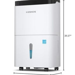 Kesnos 120 Pints Energy Star Dehumidifier for Home and Basement with Drain Hose, Ideal for Large Spaces Up to 6,000 Sq. Ft., Auto Defrost and Self Drying