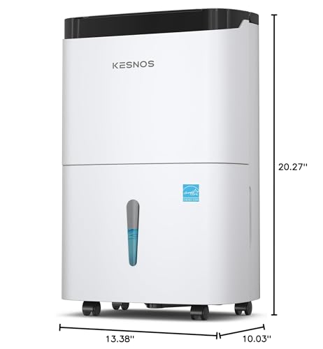 Kesnos 120 Pints Energy Star Dehumidifier for Home and Basement with Drain Hose, Ideal for Large Spaces Up to 6,000 Sq. Ft., Auto Defrost and Self Drying