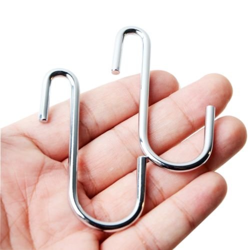 skycabin 10 Pack Stainless Steel S Shaped Hooks Heavy Duty S Hanging Hooks Pan Pot Holder Rack Hangers for Kitchen Spoon Pan Pot, Bathroom, Work Shop,Garden,Bedroom and Office