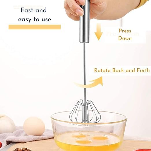 Power Free Hand Press Stainless Steel Egg Beater/Lassi/Butter Milk Maker/Mixer Hand Blender/Rawai, Frother, Stirring Hand Press Blender Pack of 1