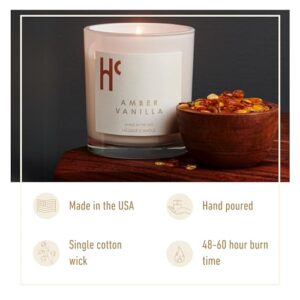 Hillside Candle Amber Vanilla Scented Candles, Single Wick Soy Candles, Luxury Candles, Scented Candles for Home, Vanilla Candle (9 oz)