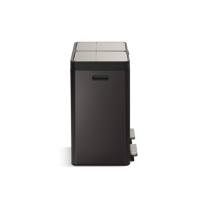 KOHLER K-23828-BST 82-Liter Stainless Steel Dual-bin Step Trash can, Black Stainless