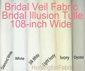 bridal veil fabric | bridal illusion tulle | 108" wide bridal tulle by the yard (silk white)