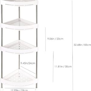 IYAR HOME 4 Tier Shower Caddy Organizer Shelf Rack Corner Standing 12.99 x 9.45 x 32.68 Inches Shower Stands for Inside Shower & Kitchen Storage White