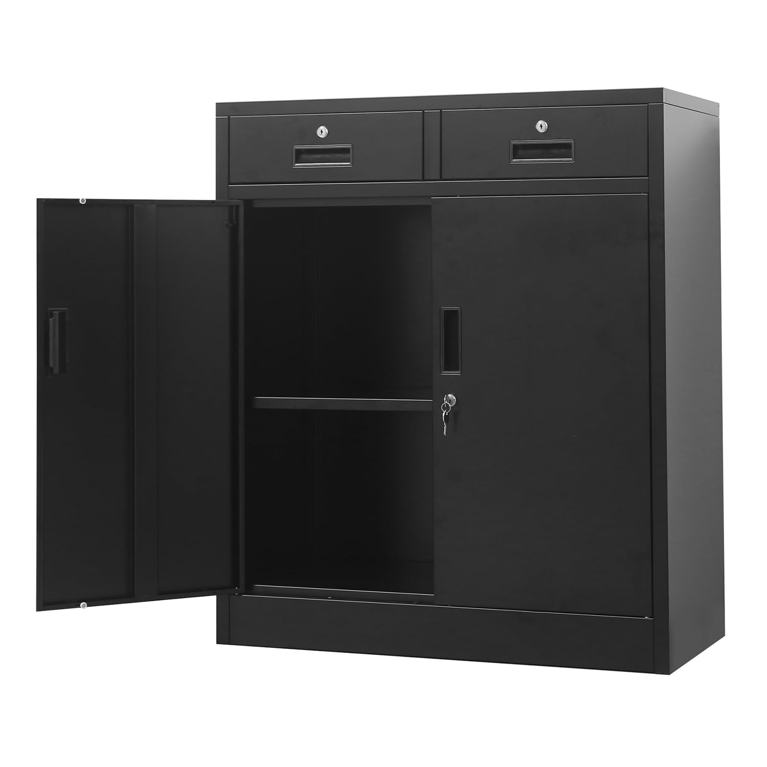 BESFUR Metal Storage Cabinet with Drawers, Locking Storage Cabinets for Office/Home