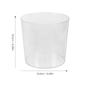 NUOBESTY Clear Desk Trash Can Small Plastic Round Wastebasket Mini Lidless Waste Paper Basket Trash Bin Garbage Container Bin for Home Apartment Office Table