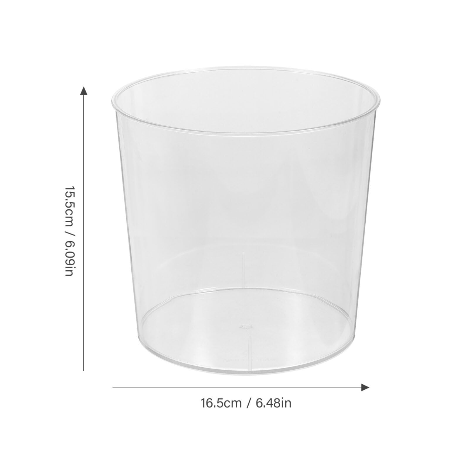 NUOBESTY Clear Desk Trash Can Small Plastic Round Wastebasket Mini Lidless Waste Paper Basket Trash Bin Garbage Container Bin for Home Apartment Office Table