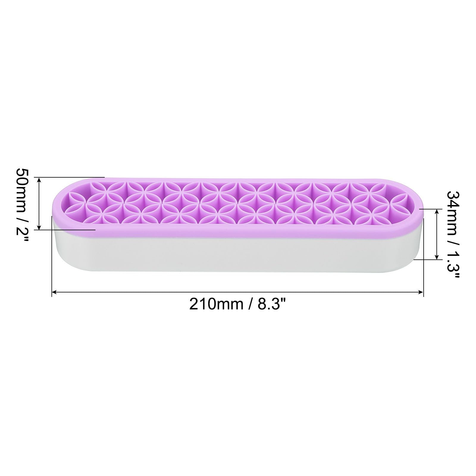 PATIKIL Diamond Painted Pen Holder, Silicone Makeup Brush Holder Multi-Purpose Cosmetic Storage Box Desktop Organizer for Art Craft, Purple