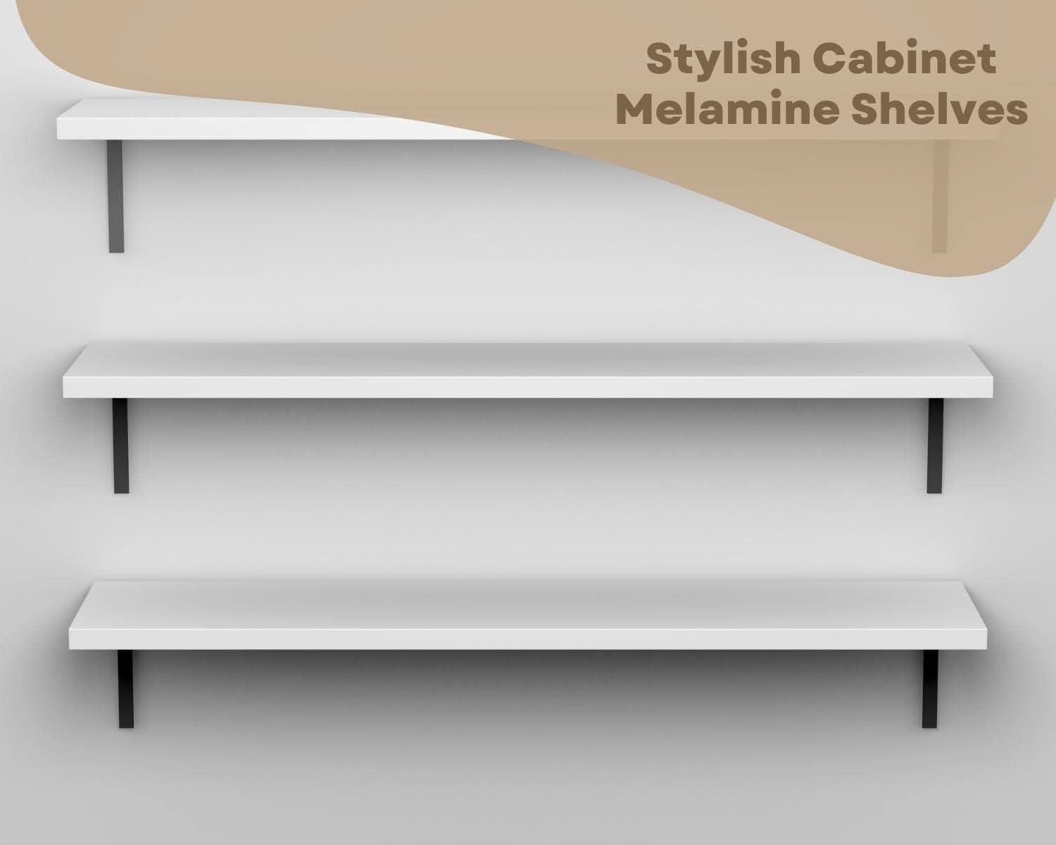 B&B HARDWARE Oversized Cabinet Shelves - Melamine 3/4'' Thick - Custom Organize Space with Stylish Cabinet Melamine Shelves - Perfect Solution for Home & Office - Cut to Size (14" Depth x 58" Length).