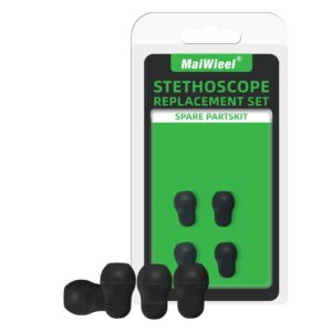 stethoscope spare parts kit, snap tight soft-sealing ear-tips 40001,replacement for littmann classic stethoscopes,compatible with littman cardiology,ear pieces,black