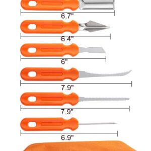 WmcyWell Pumpkin Carving Kit Tools Halloween Pumpkin Decorating Kit Stainless Steel Sculpting Knife for Halloween Decoration Jack-O-Lanterns Gift for Halloween Orange 7pcs