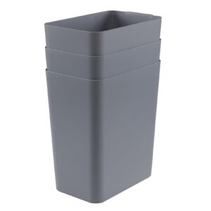 Xyskin Grey Plastic Trash Can, Garbage Container Bin, Trash Wastebasket, 4.5 Gallon, 3 Pack