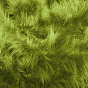 faux fake fur long pile luxury shaggy/craft, sewing, cosplay, costume, decorations / 60" wide/sold by the yard (olive green, 58" w x 2" l/fur strip)