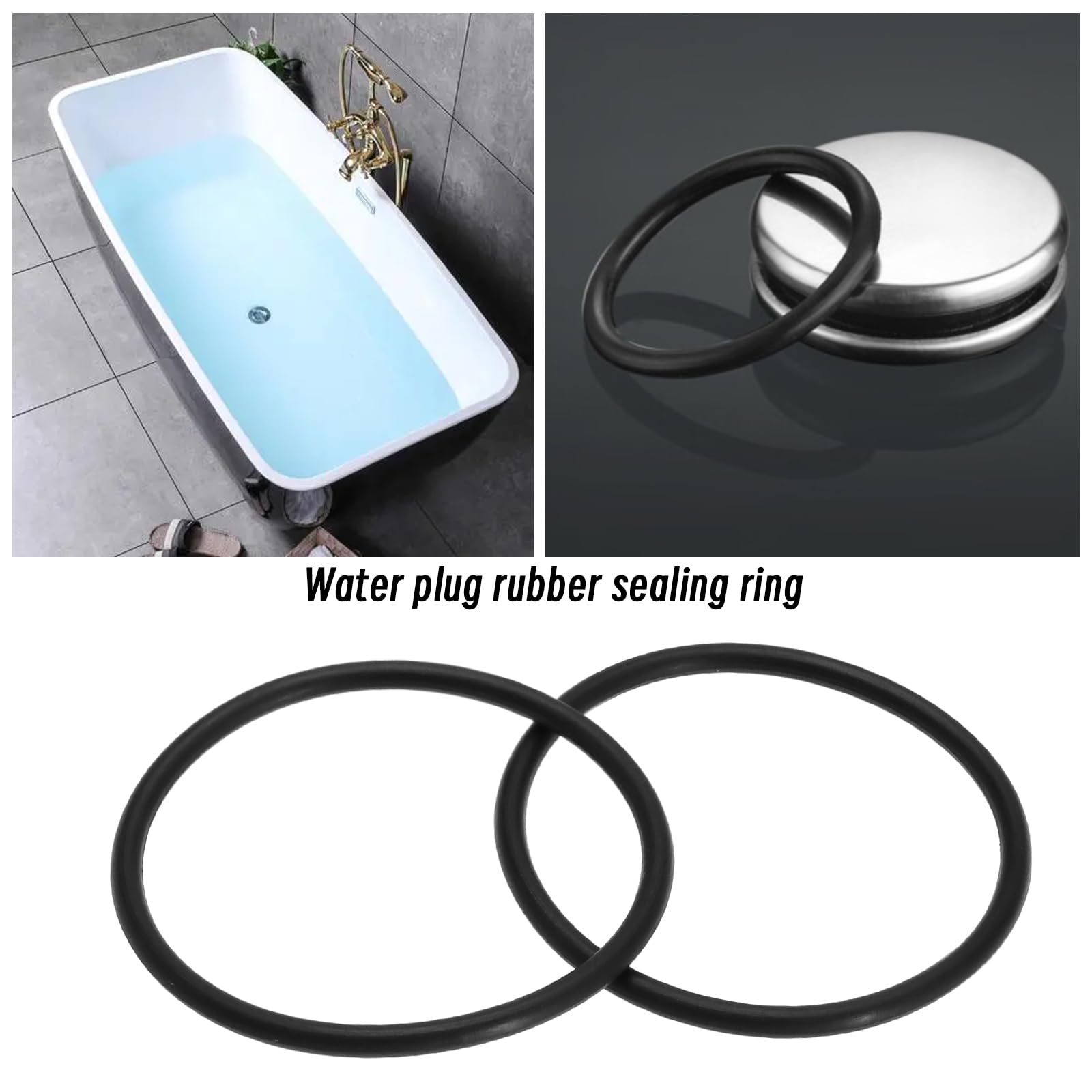 Create idea 10PCS Basin Sink Plug O-Ring Spare Sealing Gasket Bath Drain Stopper Cover Seals Outer Diameter 41mm for Kitchen Sink Bathroom Bathtub Handbasin Plug