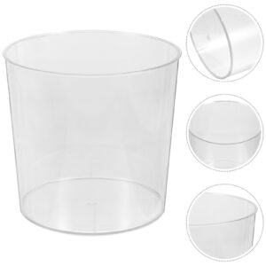 NUOBESTY Clear Desk Trash Can Small Plastic Round Wastebasket Mini Lidless Waste Paper Basket Trash Bin Garbage Container Bin for Home Apartment Office Table