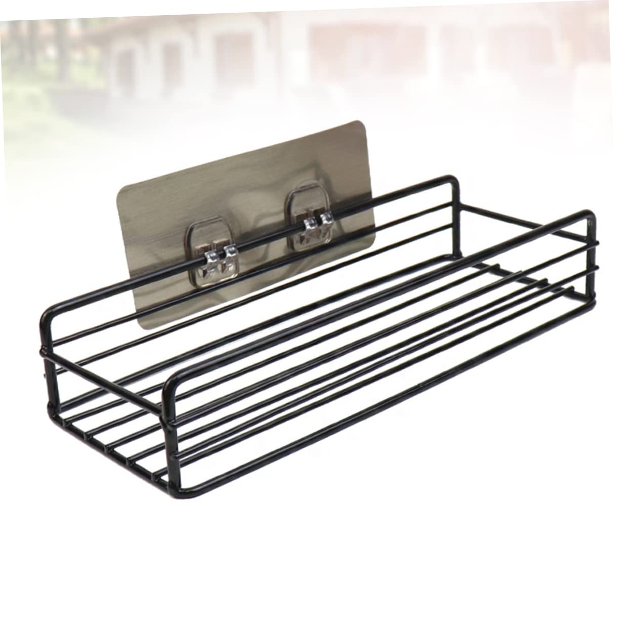 Cabilock Black Floating Shelf Bathroom Bathroom Shelf Toilet Storage Rack Iron Storage Shelf Bathroom Storage Rack Iron Storage Rack Organizer Wall Hanging Square Black Floating Shelf Small