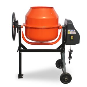 oarlike 5.0 cu. ft concrete mixer, electric cement mixer machine for stucco with wheel and stand