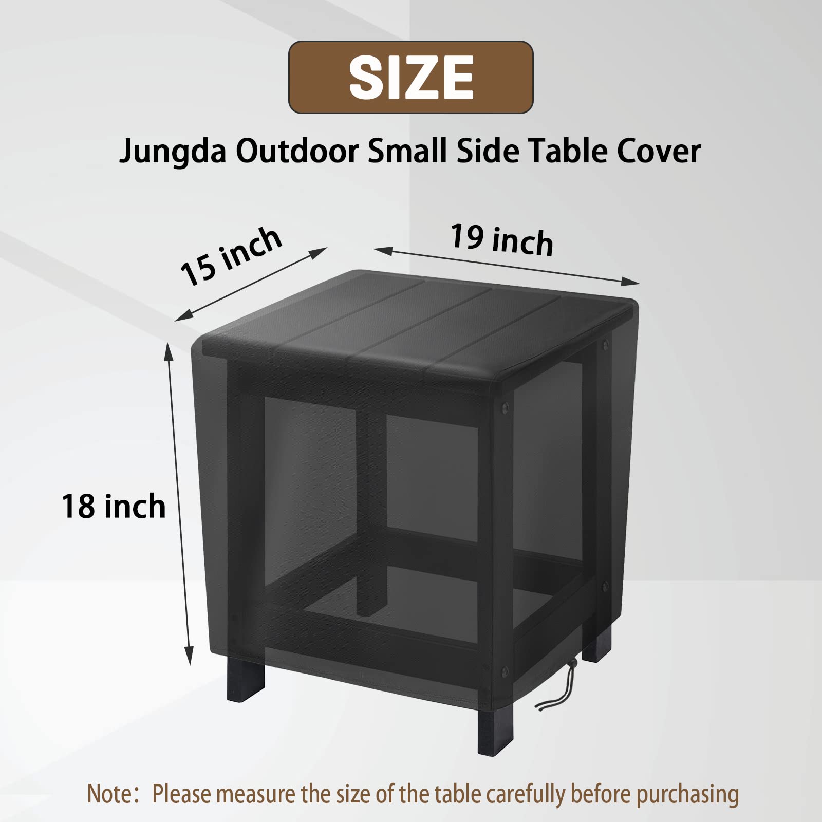 Jungda Outdoor Small Side Table Cover, 2 Pack 19 Inch Patio Small Side Table Cover for Outside,Waterproof Patio Small Furniture Cover - 19 x 15 X 18 Inch