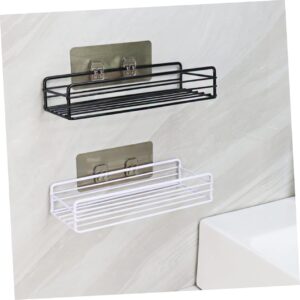 Cabilock Black Floating Shelf Bathroom Bathroom Shelf Toilet Storage Rack Iron Storage Shelf Bathroom Storage Rack Iron Storage Rack Organizer Wall Hanging Square Black Floating Shelf Small