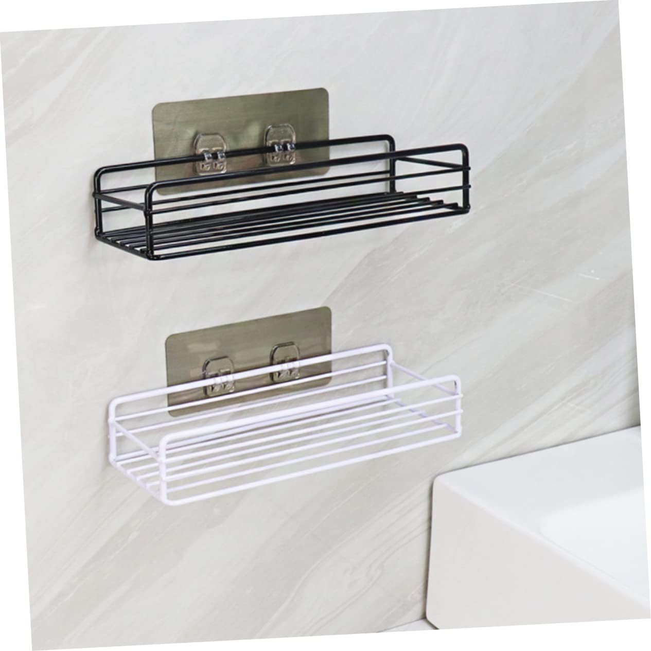 Cabilock Black Floating Shelf Bathroom Bathroom Shelf Toilet Storage Rack Iron Storage Shelf Bathroom Storage Rack Iron Storage Rack Organizer Wall Hanging Square Black Floating Shelf Small