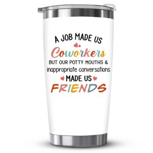 zagkoo gifts for coworkers, friends, female, work bestie for women - birthday, thank you, friendship, farewell, going away, goodbye gifts for coworkers, work bestfriend ideas - coworker tumbler cup