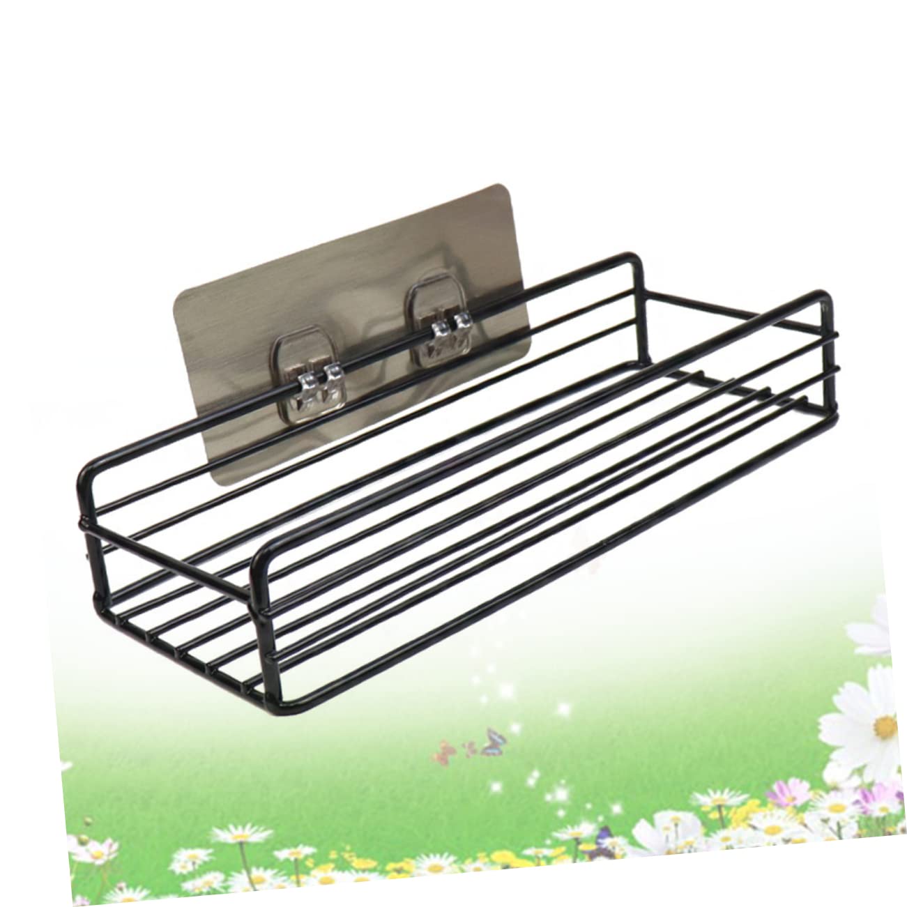 Cabilock Black Floating Shelf Bathroom Bathroom Shelf Toilet Storage Rack Iron Storage Shelf Bathroom Storage Rack Iron Storage Rack Organizer Wall Hanging Square Black Floating Shelf Small