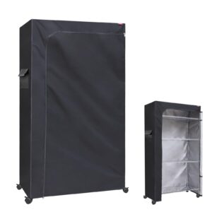 zysuor shelf cover wire shelving cover rack dust cover 48x18x72,the two-way zipper design can be opened up, down, or all for easy access (no shelves,black cover only)