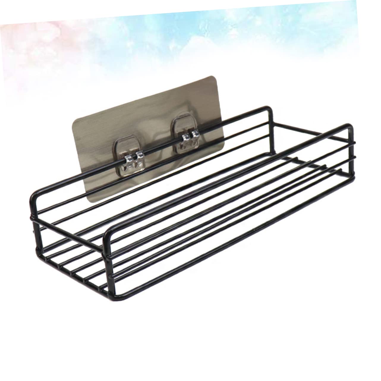 Cabilock Black Floating Shelf Bathroom Bathroom Shelf Toilet Storage Rack Iron Storage Shelf Bathroom Storage Rack Iron Storage Rack Organizer Wall Hanging Square Black Floating Shelf Small