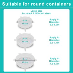 KVK Silicone Stretch Lids Large - LFGB Certified 100% Silicone Bowl Cover - Thicker Reusable Food Storage Covers Fit 5.5” to 8.7” - Microwave Dishwasher and Freezer Safe 12pcs 3 Different Sizes