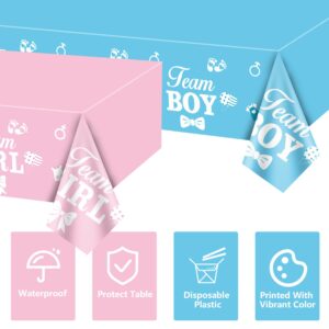 4Pcs Gender Reveal Tablecloths - Gender Reveal Decor Boys or Girls Table Coves Rectangular Pink and Blue Tablecloth Gender Reveal Ideas for Boy or Girl Party Supplies, 51 x 86.6 Inch (Gender Reveal-2)