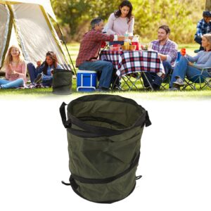 Topyond Camping Trash Can, Oxford Cloth Collapsible Trash Bag, Strong Bearing Capacity Pop-Up Leaf Bags, Reusable Outdoor Trash Garden Yard Trash Bag with Bottom Handle for Garden Picnic