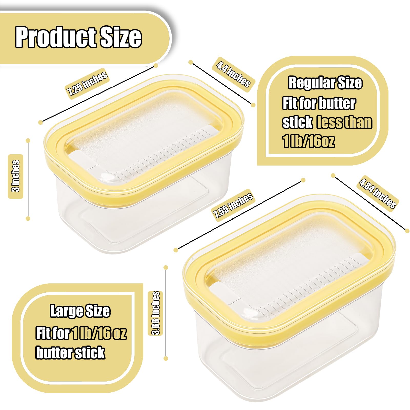 Butter Slicer Cutter Dish Airtight Box Stick Container Airtight Lid with 304 Stainless Steel Tweezer for Fridge Storage